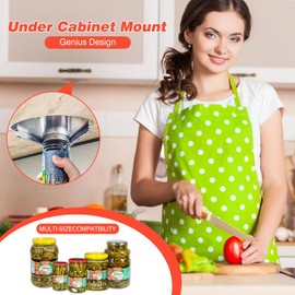 Upgraded Stainless Steel Under Cabinet Jar Opener for Seniors, Stainless Steel Material, Easy One-Handed Under Cabinet Mount Lid, Bottle Opener for Weak Hands, Arthritis, Elderly