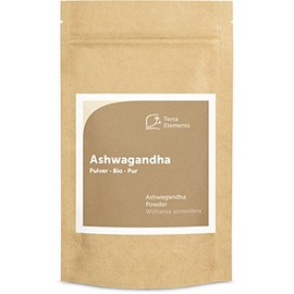 Terra Elements Organic Ashwagandha Powder, 100 g, Indian Ginseng, Sleeping Berry, 100% Pure, Vegan, Raw Food