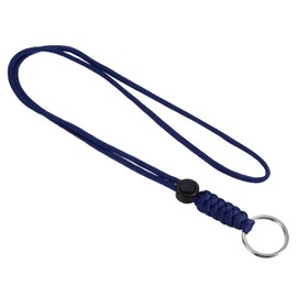 PATIKIL Paracord Lanyard with Keyring 18 Inch, Necklace Keychain Cord Metal Hook Strap for Keys Whistle ID Card Badge Holder, Blue