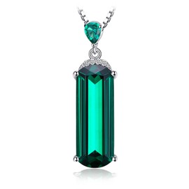 JewelryPalace Fantasy Cut 4.4 ct Simulated Emerald Chain Pendant 45 cm, Green Jewellery Necklace Women's Silver 925 Necklace Women's Chains Gemstone Girls Jewellery with Stone Women Rose Gold Gold,