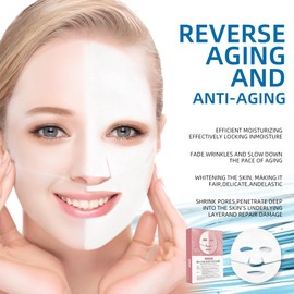 Pack of 5 Collagen Mask for Face Overnight, Organic Collagen Real Deep Mask, Anti-Wrinkle Lifting Face Mask, Collagen Reverse Film Volume Peel Off Mask, Hydrating Anti-Wrinkle Peel Off Mask