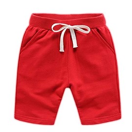 Ding-dong - Pantalones cortos de verano de algodón sólido para bebé, Rojo -, 3 Años