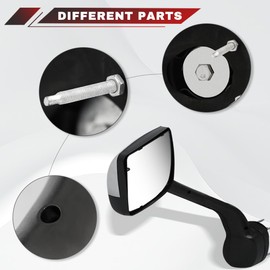 Sterlix Chrome Hood Mirror for Kenworth T680 2022 2023 2024 Replacement Driver Left Side OE Kenworth T680 Mirror Accessories