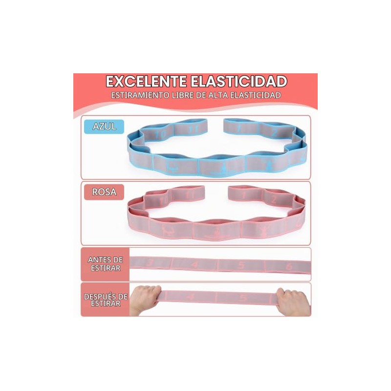CEILIWEN - Correa elástica de yoga con bucles, correas elásticas
