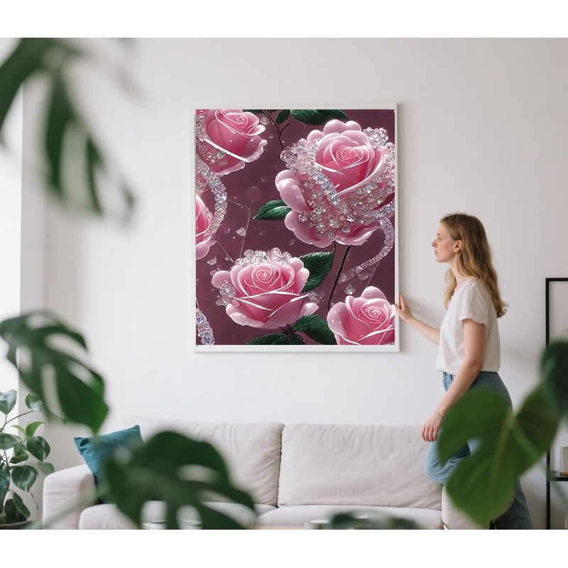 GXGLLPZBY 5D Diamond Painting Kits for Beginners,DIY 4 Pack Flower