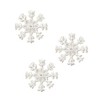 Small Snowflake Embroidered Iron on Patch (White - 3 Pieces)