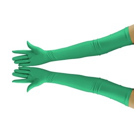 Ensnovo Adult Over Elbow 20.1" Stretch Long Spandex Opera Gloves Green,Large
