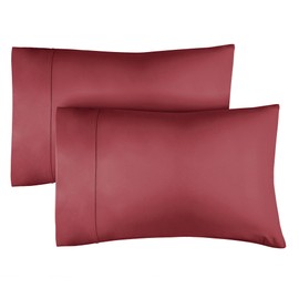 King Size Pillow Cases Set of 2 - Extra Soft Pillowcases - 50cm x 90cm - Breathable & Cooling Pillow Cases 2 Pack - Hotel Luxury Pillow Covers - Machine Washable - Pillow Protectors 2 Piece (Burgundy)