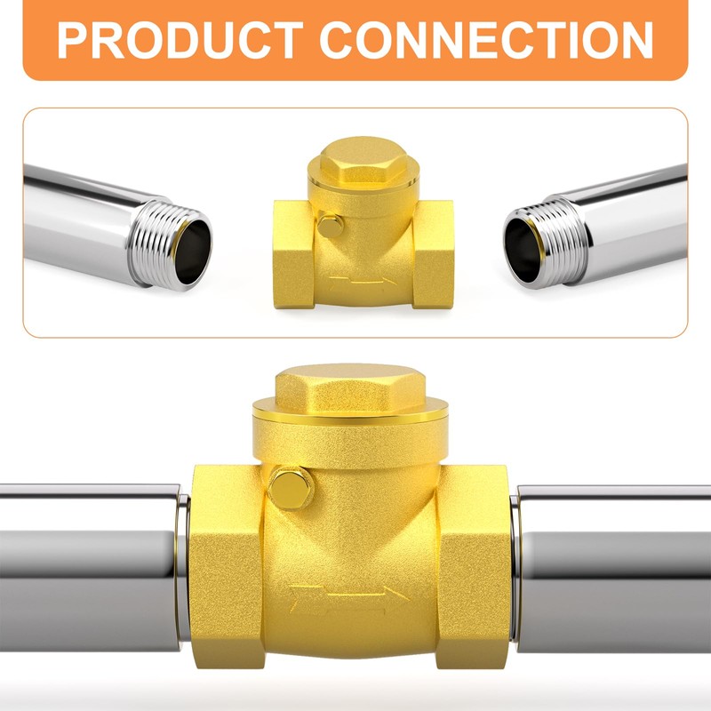 GASHER - 2 válvulas de retención de latón oscilante de