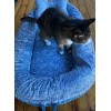 Cat Bed Nest with Pillow Blue Flower Pattern NEW Sealed