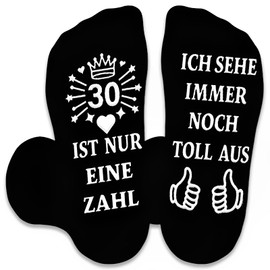 Scinzene 30th Birthday Men's Socks, Non-Slip Funny Socks With 30 Is Only A Number/I Still Look Great Out, For 30th Birthday Men, Gift 30th Birthday Man