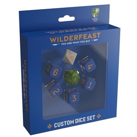 Modiphius Entertainment: Wilderfeast - Custom Dice Set - 7pc Unique Die Pack, (5X d6, 1x d8,1x d20), Blue-Green-Cream, RPG Accessory, Roleplaying Game