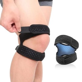Rodillera Deportiva con Soporte Doble para Rtula  Correa de Soporte del Tendn Rotuliano, Rodillera Gym Ajustable para Tendinitis, Artritis, Correr,...