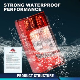 PIT66 LED Tail Lights Compatible with Chrysler Town & Country 2011-2016 Rear Lights Lamp Assembly Left w/Bulbs Luz Trasera CH2800198, CH2801198,5182531AE, 5182530AE Luz Trasera