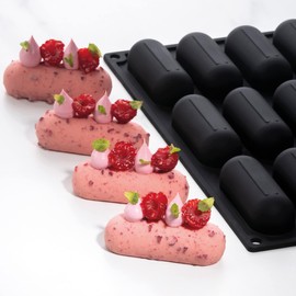 Pavoni PX3216 Pavoflex Silicone Baking Mold Freezing Mould with 12 Confy40Time Cavities, Each 3.15 x 1.18 Inch x 0.94 Inch High