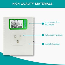 BSEED Surge Protector, Surge Protector Outlet for Refrigerator, Wall Power Surge Protector Plug in for TV, Computer, Washing Machine, Freezer and Home Appliances, 120VAC, 20Amp, 2400Watts, 1 Pack