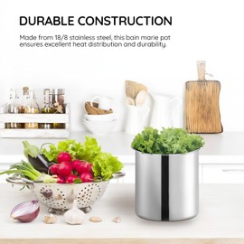 OCS Parts 6-Pack 3.5 Quart Bain Marie Pot | 7-3/4" x 5-11/16" Stainless Steel Pot for Warm or Cold Food, Sauces, Soups, or Organizing Cooking Utensils