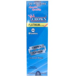 Crown Platinum Double Edge Safety Razor Blades, 100 blades (20x5)