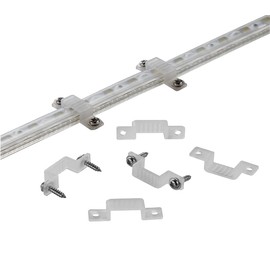 MMSD 100 Pack led Rope Light mounting Brackets Outdoor Rope Light Fixing Clips Suit for 14-15mm Width Rigid Rope Light Holder with 202PCS Screws