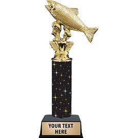 10" Salmon Fish Trophies - Black Midnight Salmon Fish Trophy Awards