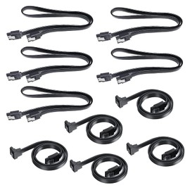 GZhaimai SATA III Cable SATA 3 Data Cable 50 cm, Connection Motherboard HDD SSD Hard Drive, Supports SATA 3.0 6 GBit/s(5 Pieces Each for Straight and L Heads)