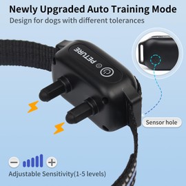 Peture Dog Bark Collar With Remote, 3300FT Bark and Shock Collar Combo with Beep, Vibrate, Safe Shock and Auto Mode, IPX7 Waterproof Automatic Shock Collar for 7-120lbs Small Medium Large Dogs(2 Pack)