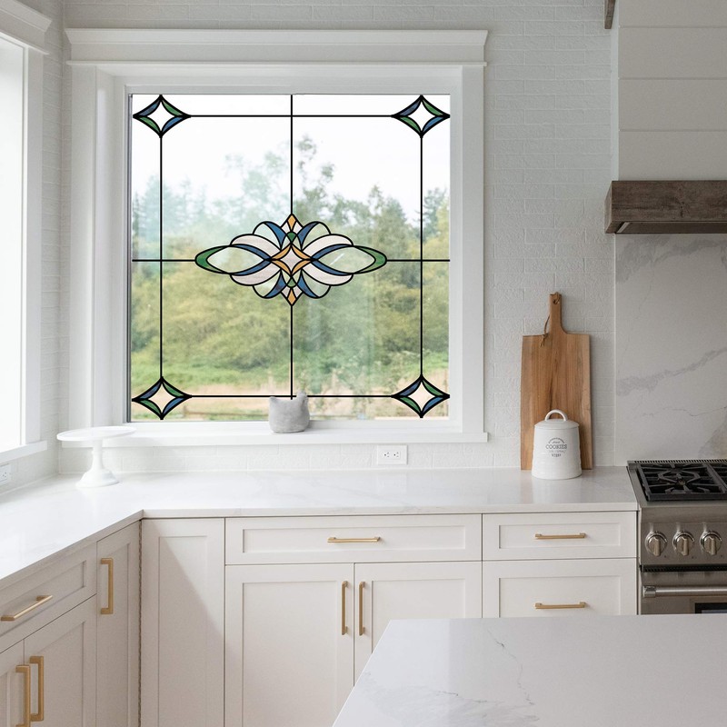 InHome NH2424: Blue Meridan Stained Glass Decal 17. 35 x