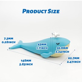 Dormercy Cute Door Stopper, Cartoon Whale Animal Door Stop, 1 Pack Decorative Door Wedge for Home and Office Floor(Patent Registering)