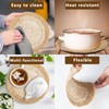 Set of 6 Natural Water Hyacinth Round Woven Rattan Placemats