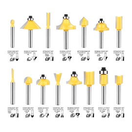 Router Bits Set 1/2 Inch Shank - BAIDETS 12 Pieces Tungsten Carbide Wood Router Bits, Woodwork Tools