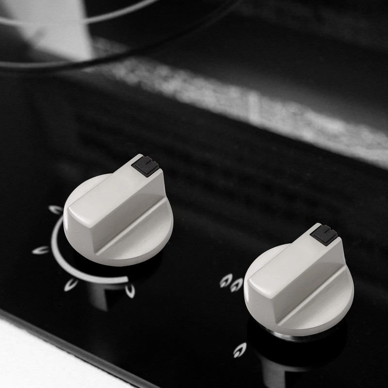 Bruafsir Stoves Cooker Knobs,Oven Knob 6pcs,Zinc alloy 6mm Universal Silver