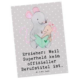 Mr. & Mrs. Panda Postcard Educator Superhero - Gift, Recognition, Postcards, Invitation, Job Title, Nativity, Appreciation, Invitation