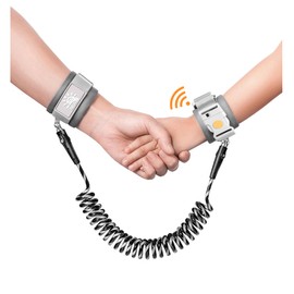 Anti Lost Wrist Link with Magnetic Induction Lock,Toddler Wrist Leash for Kids Child Safety Harness Baby Proofing Wristband with Reflective Strip（Induction Black）