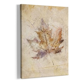 HIWX Fall Decorations For Home,Fall Wall Art Canvas,Vintage Watercolor Maple Leaf Autumn Fall Framed Canvas Wall Art Decor,Fall Autumn Wall Art Artwork Home Decoration For Room Bedroom 11x14 Inch