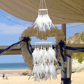 Large Dream Catchers, Extra Big White Goose Feathers Handmade Decorative Wall Hanging Ornaments for Wall Bedroom Party by CHICIEVE (Wedding)