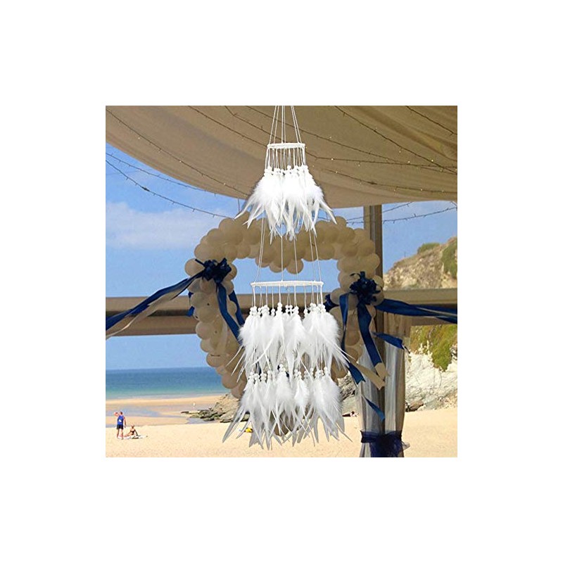 Large Dream Catchers, Extra Big White Goose Feathers Handmade Decorative
