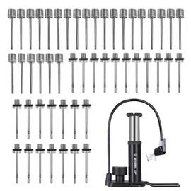 Pack of 50 Ball Pump Needles, Ball Pump Needles, Ball Pump Needles for Football, Basketball, Handball, Yoga Ball, Double Hole Design, Reusable (American x 25 + European x 25)