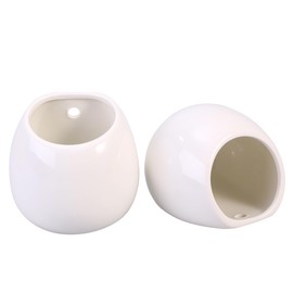 HOMSFOU 2pcs Tillandsia Air Planter Small Hanging Plant Wall Plant Containers Ceramic Hanging Planters Ceramic Vase Pot Ceramic Pots Hanging Vase Hanging Pot Woman White Mini Ceramic Basin