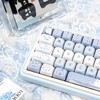 COOMICKEY Blue White MOA Profile Custom PBT Keycaps 132 Keys