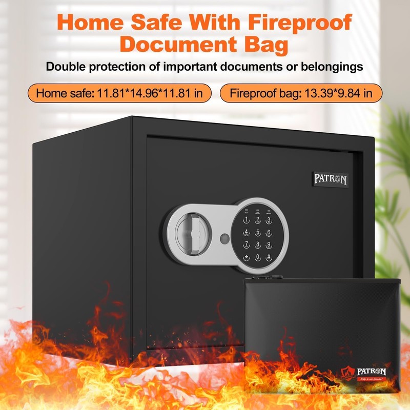 [ 1.6 Cu.ft. ]PATRON Fireproof Safe for Home,Document Safe Box