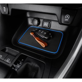 JDMCAR Liner Accessories Compatible with Toyota RAV4 2019-2024 2025 and 2021-2025 RAV4 Prime, Custom Fit Cup Holder, Center Console, and Door Pockets Inserts Kit (Blue Trim) - 15 PC Set