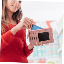 FOMIYES 2Pcs PU Wallet Large Capacity Coin Purse with Decorative Prints Multi Design for Cards Cash Storage Stylish Blue Pink Color for Everyday Use