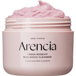 ARENCIA Arencia Rosehip Brightening Rice Mochi Face Cleanser & Daily Scrub - Moisturizing, Exfoliating & Deep-Cleansing - All Skin Types with Rice Powder & Rice Water (4.23oz)