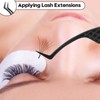 Ms.Queen Tweezers for Eyelash Extensions, Fiber Grip S-Curved Lash Tweezers