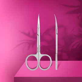 STALEKS Pro Professional Cuticle Scissors - Precise and Safe - Ergonomic Rings - Stainless Steel Expert SE-50/3