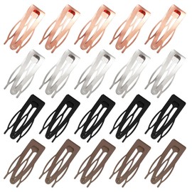 SYEYCW 20 Pcs Hair Grips, Mini Double Grip Hair Clips, Metal Snap Hair Clips, Rust-Resistant and Durable, Accessories for Thin and Thick Hair Making, Salon Supplies, for Women and Girls, 4 Colors