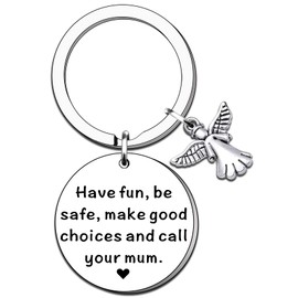 TTOVEN New Driver Gifts,Drive safe Keyring,Have Fun, Be Safe, Make Good Choices and Call Your Mum, Daughter Son Graduation Keyring Gifts