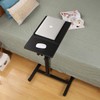 LINGMI Overbed Bedside Desk Mobile Rolling Laptop Stand Tilting Overbed