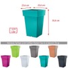 Prosper Plast Lofly Square Flowerpot, 23.4 x 23.4 x 35.6