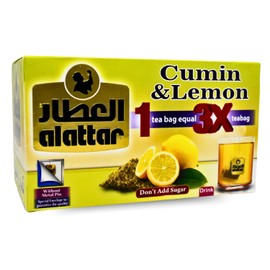 AlAttar Cumin & Lemon Drink Herbal Tea Bag Pure Natural Herbals Al Attar Herb Egyptian Egypt Arab No Additives No Gmo Kosher Halal (1 Pack = 20 Tea Bags) العطار كمون ليمون حلال